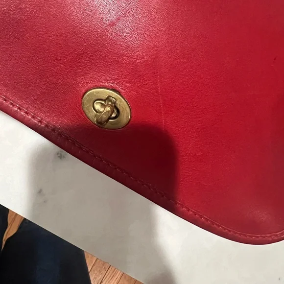 Vintage Coach Red Convertible Clutch #9365 - Picture 3 of 15